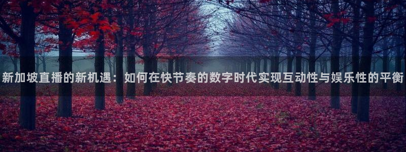 360直播雨燕：新加坡直播的新机遇：如何在快节奏的数字时代实现互动性与娱乐性的平衡